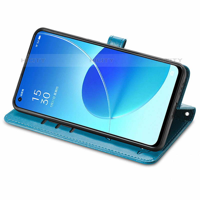 Funda de Cuero Cartera con Soporte Patron de Moda Carcasa S03D para Oppo Reno6 5G