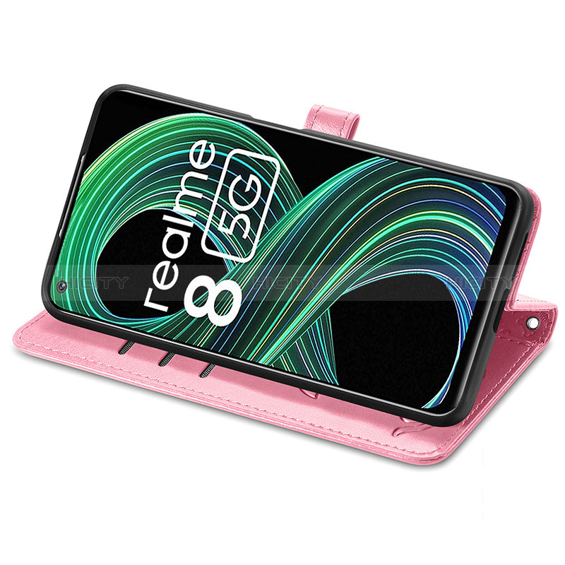 Funda de Cuero Cartera con Soporte Patron de Moda Carcasa S03D para Realme 9 5G India