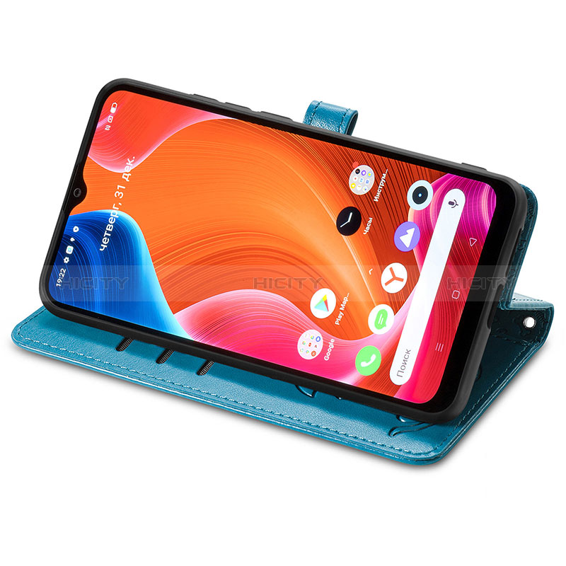 Funda de Cuero Cartera con Soporte Patron de Moda Carcasa S03D para Realme C20A