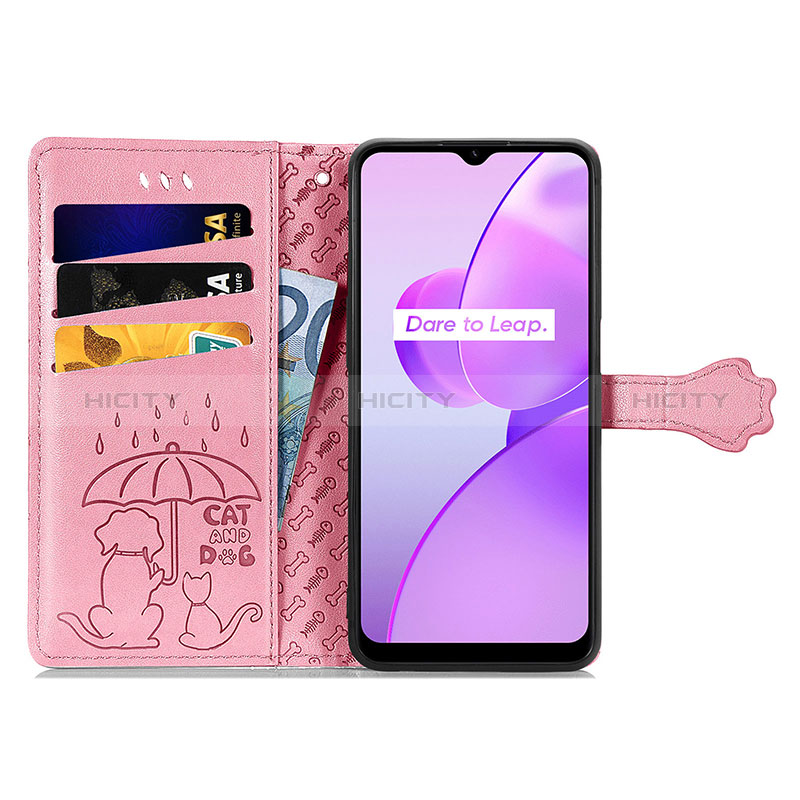 Funda de Cuero Cartera con Soporte Patron de Moda Carcasa S03D para Realme C31