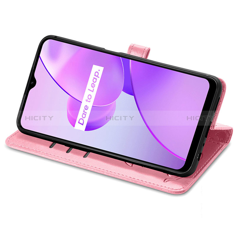 Funda de Cuero Cartera con Soporte Patron de Moda Carcasa S03D para Realme C31