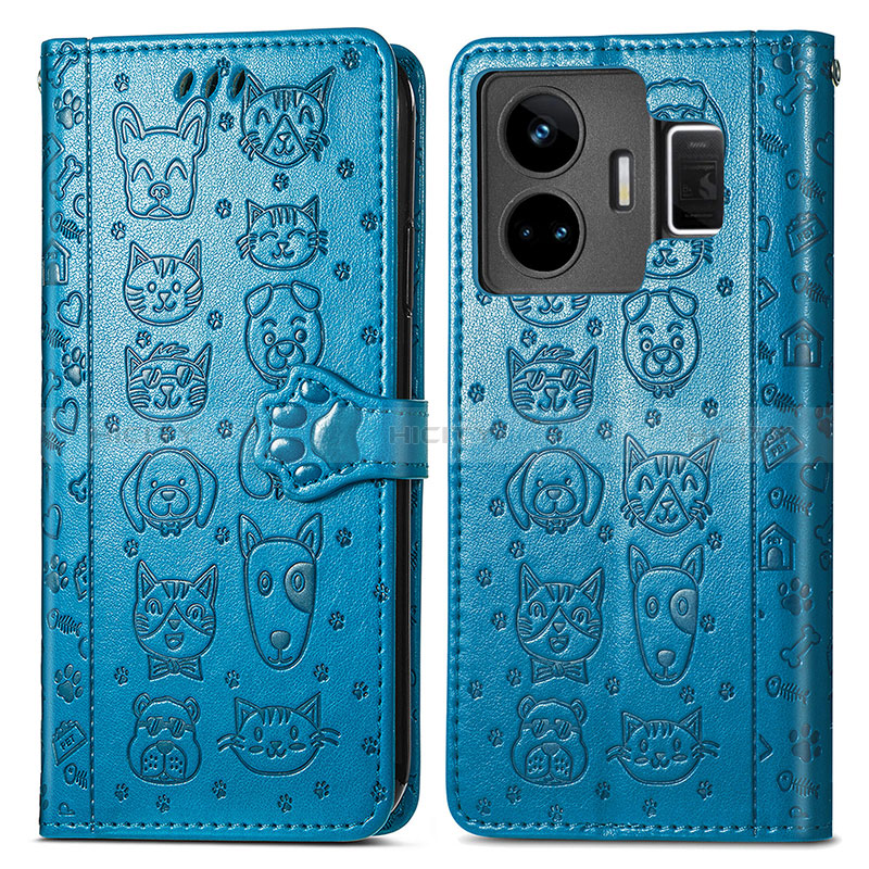 Funda de Cuero Cartera con Soporte Patron de Moda Carcasa S03D para Realme GT Neo6 5G Azul