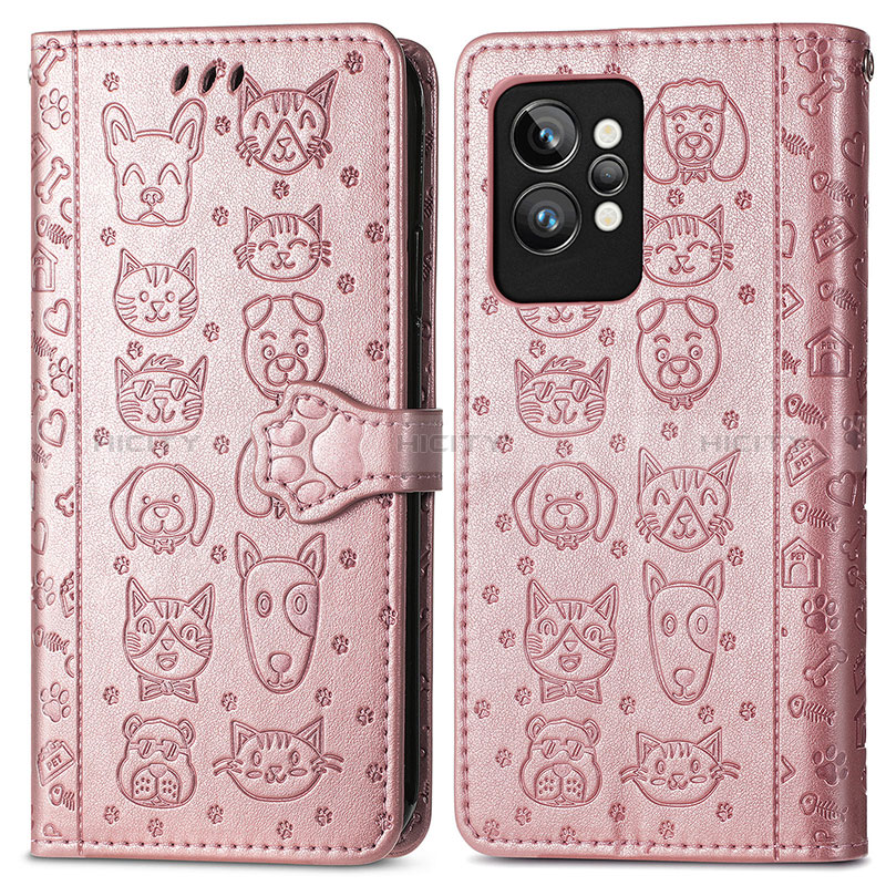 Funda de Cuero Cartera con Soporte Patron de Moda Carcasa S03D para Realme GT2 Pro 5G