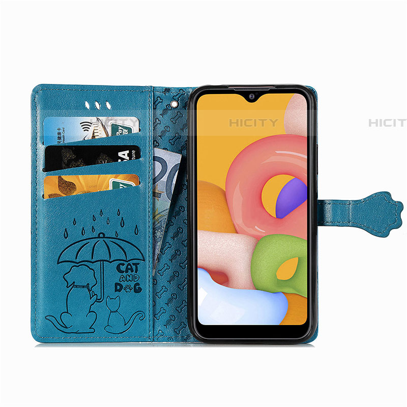 Funda de Cuero Cartera con Soporte Patron de Moda Carcasa S03D para Samsung Galaxy A01 SM-A015