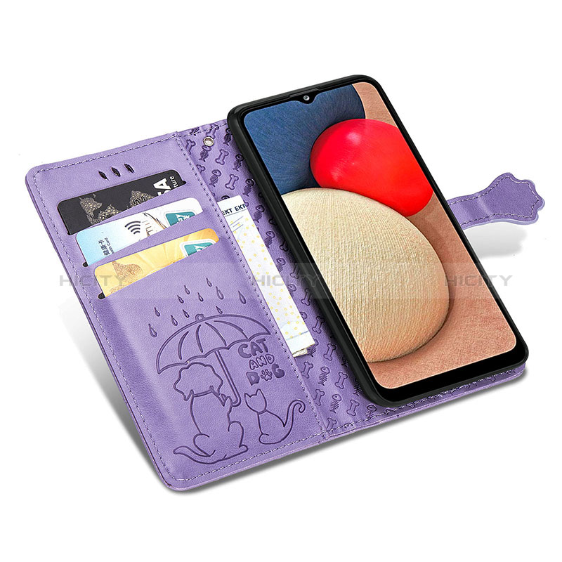 Funda de Cuero Cartera con Soporte Patron de Moda Carcasa S03D para Samsung Galaxy A02s