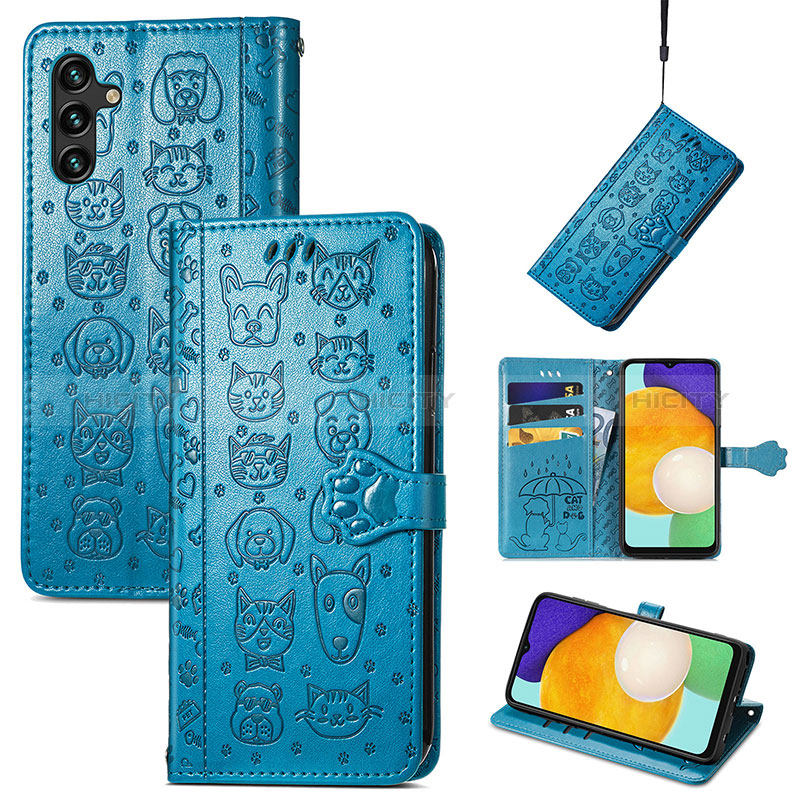 Funda de Cuero Cartera con Soporte Patron de Moda Carcasa S03D para Samsung Galaxy A04s