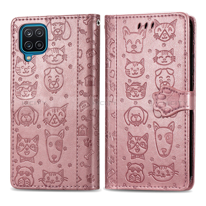 Funda de Cuero Cartera con Soporte Patron de Moda Carcasa S03D para Samsung Galaxy A12 5G