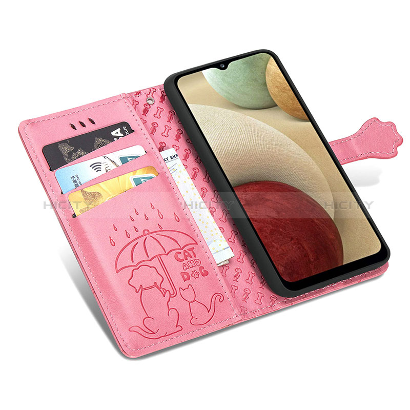 Funda de Cuero Cartera con Soporte Patron de Moda Carcasa S03D para Samsung Galaxy A12 Nacho