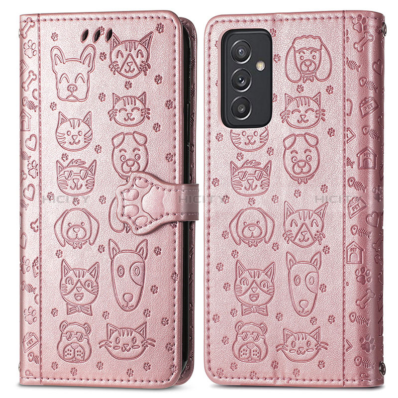 Funda de Cuero Cartera con Soporte Patron de Moda Carcasa S03D para Samsung Galaxy A15 4G Rosa