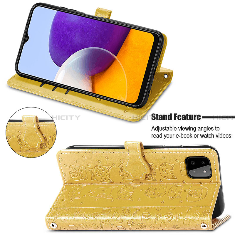 Funda de Cuero Cartera con Soporte Patron de Moda Carcasa S03D para Samsung Galaxy A22 5G