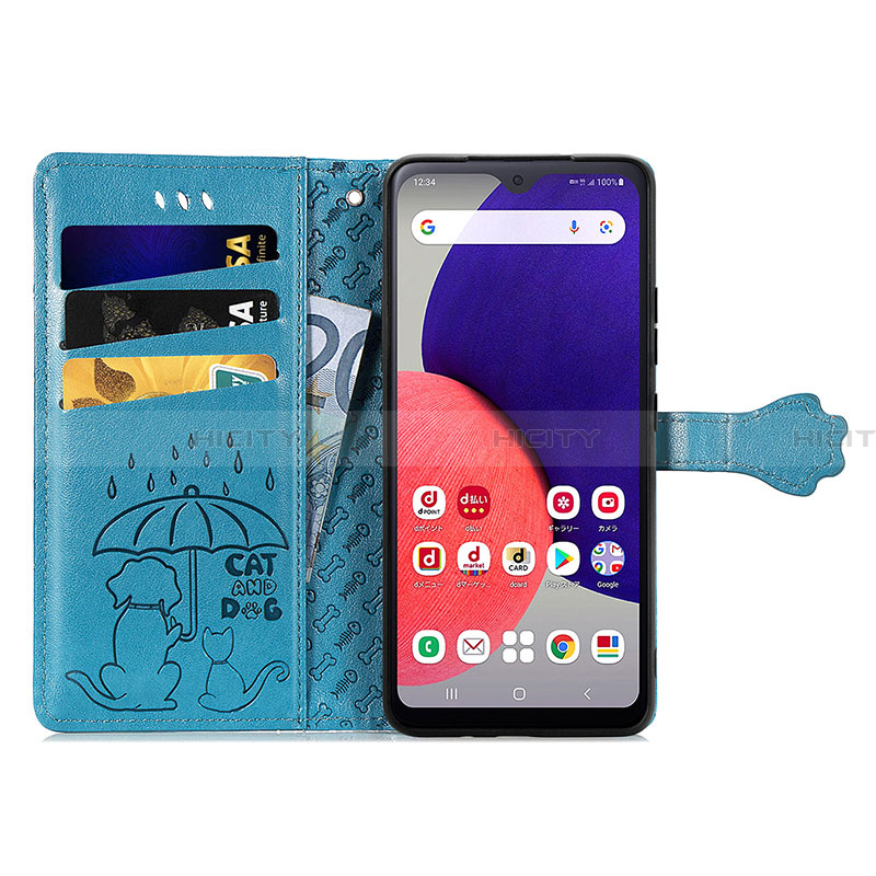 Funda de Cuero Cartera con Soporte Patron de Moda Carcasa S03D para Samsung Galaxy A22 5G SC-56B