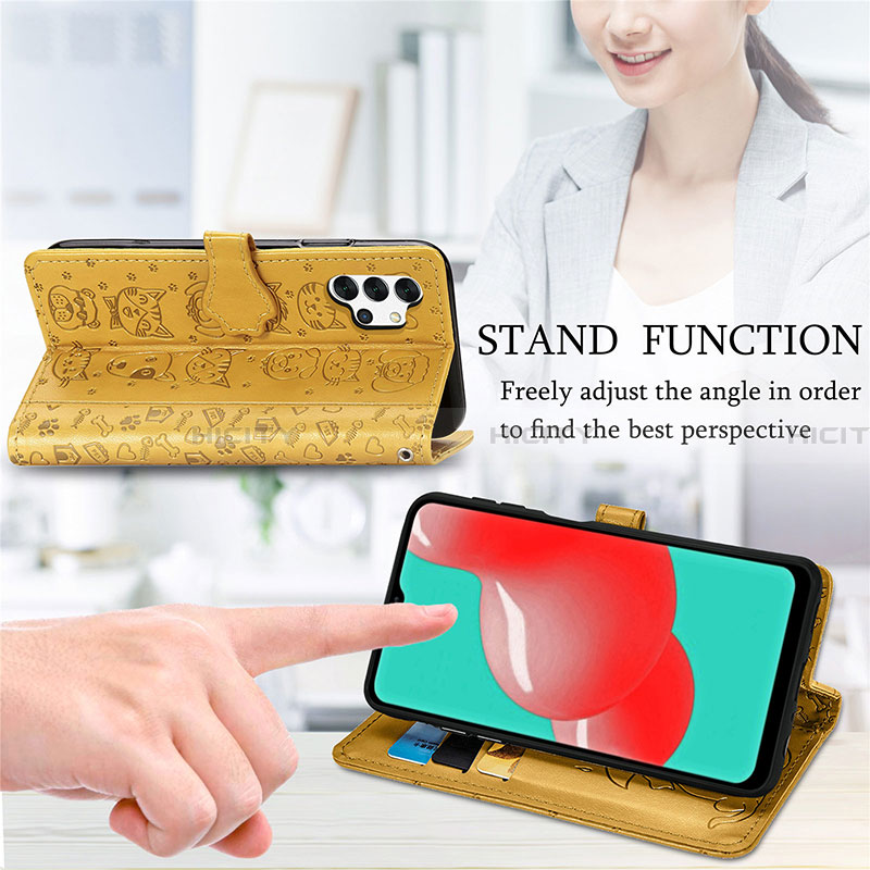 Funda de Cuero Cartera con Soporte Patron de Moda Carcasa S03D para Samsung Galaxy A32 4G