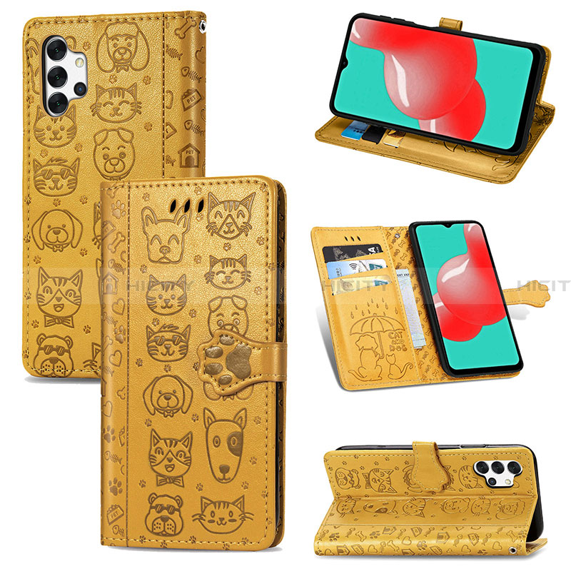 Funda de Cuero Cartera con Soporte Patron de Moda Carcasa S03D para Samsung Galaxy A32 5G