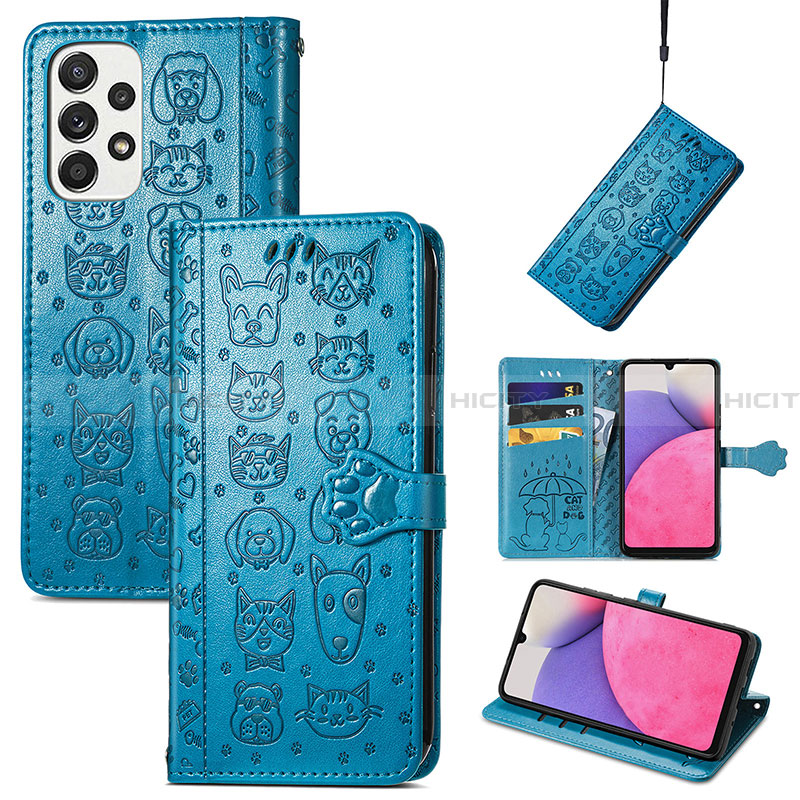 Funda de Cuero Cartera con Soporte Patron de Moda Carcasa S03D para Samsung Galaxy A33 5G