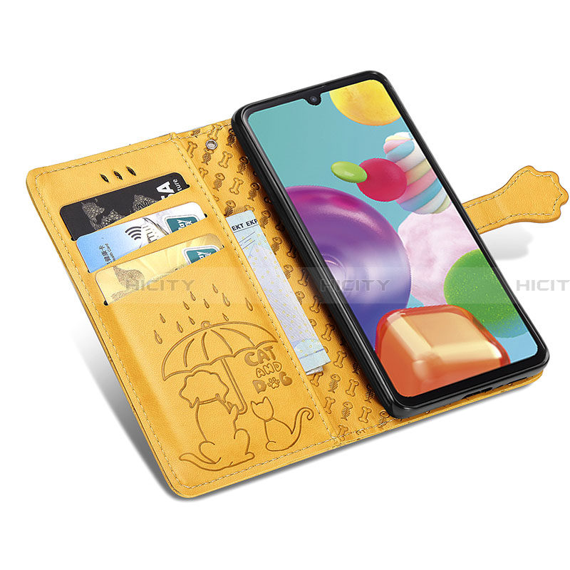 Funda de Cuero Cartera con Soporte Patron de Moda Carcasa S03D para Samsung Galaxy A41 SC-41A