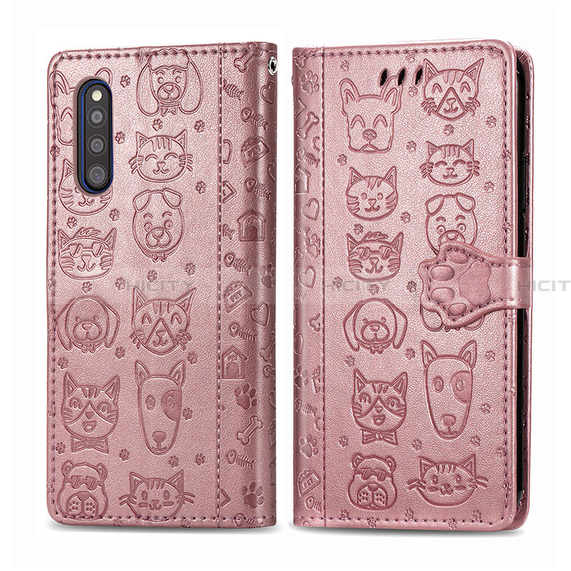 Funda de Cuero Cartera con Soporte Patron de Moda Carcasa S03D para Samsung Galaxy A41 SC-41A Rosa