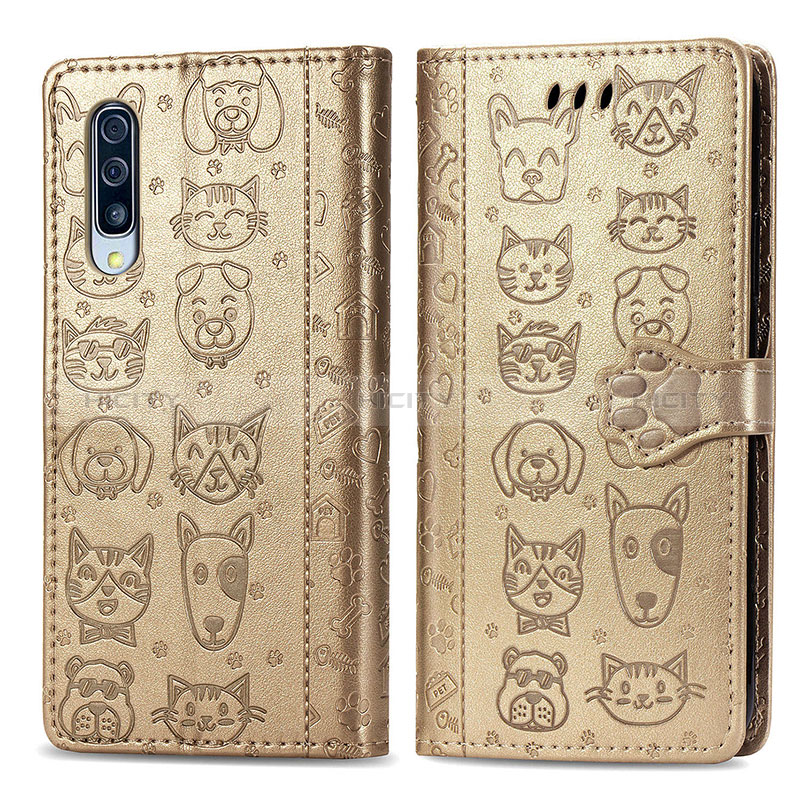 Funda de Cuero Cartera con Soporte Patron de Moda Carcasa S03D para Samsung Galaxy A50