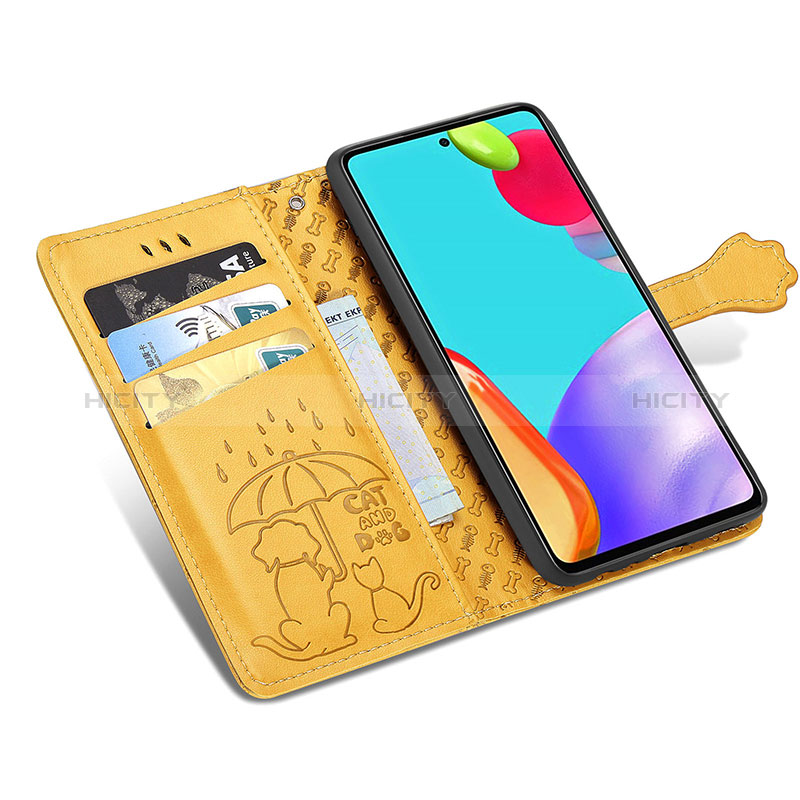 Funda de Cuero Cartera con Soporte Patron de Moda Carcasa S03D para Samsung Galaxy A52s 5G