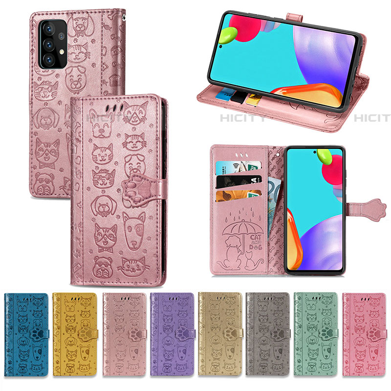 Funda de Cuero Cartera con Soporte Patron de Moda Carcasa S03D para Samsung Galaxy A72 5G