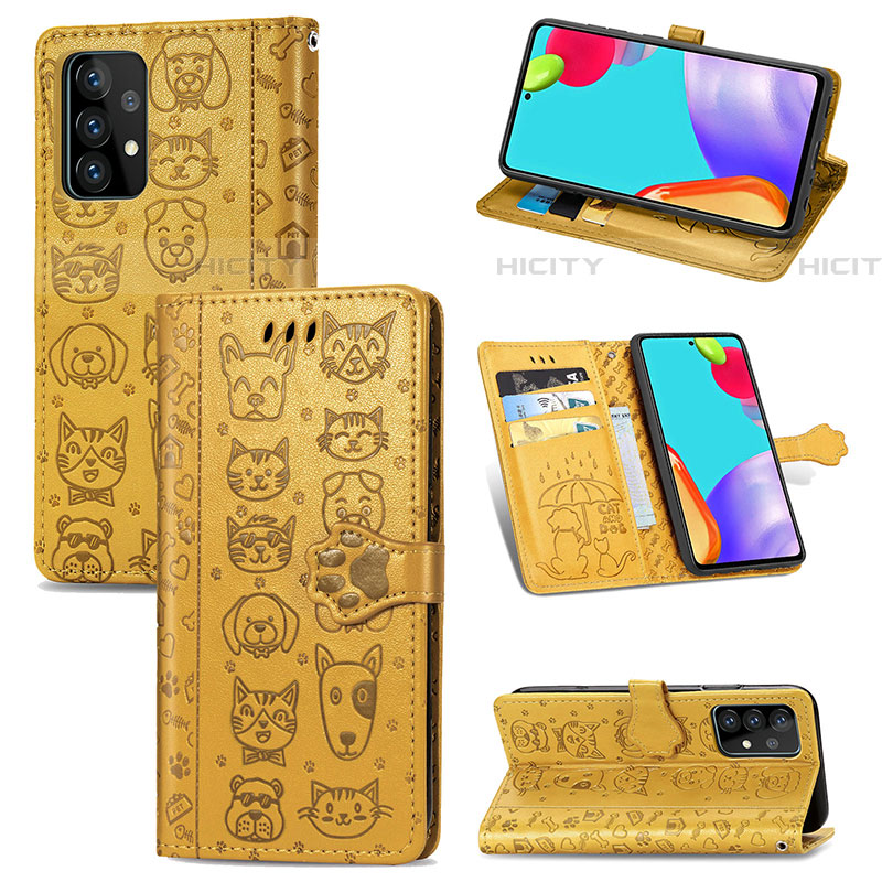 Funda de Cuero Cartera con Soporte Patron de Moda Carcasa S03D para Samsung Galaxy A72 5G