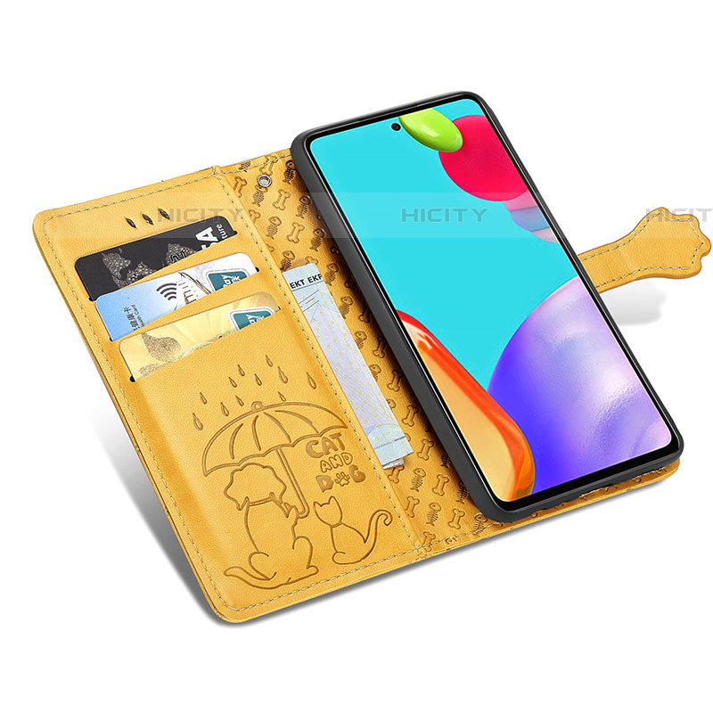 Funda de Cuero Cartera con Soporte Patron de Moda Carcasa S03D para Samsung Galaxy A72 5G