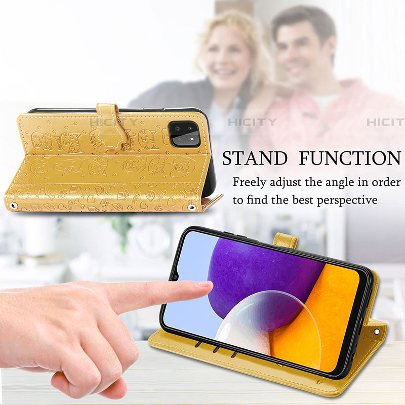 Funda de Cuero Cartera con Soporte Patron de Moda Carcasa S03D para Samsung Galaxy F42 5G