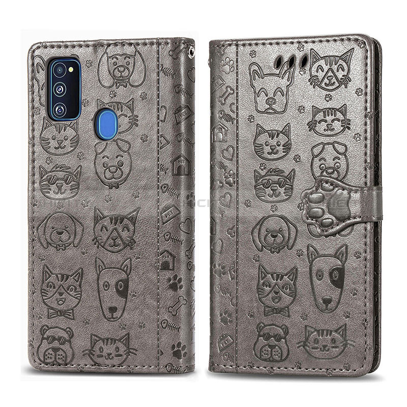 Funda de Cuero Cartera con Soporte Patron de Moda Carcasa S03D para Samsung Galaxy M30s