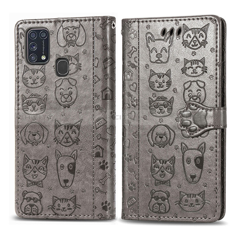 Funda de Cuero Cartera con Soporte Patron de Moda Carcasa S03D para Samsung Galaxy M31