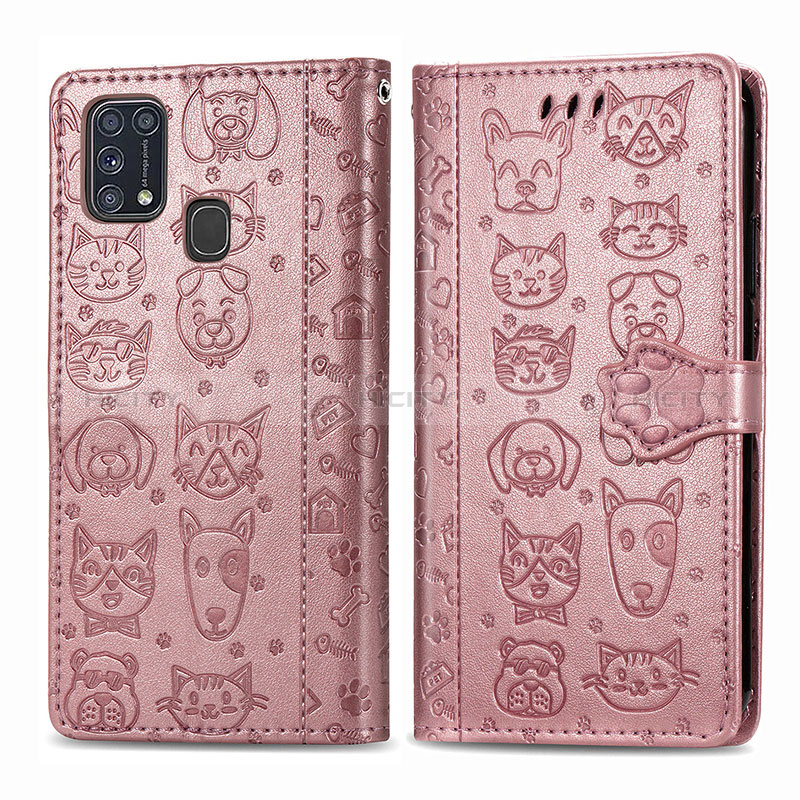 Funda de Cuero Cartera con Soporte Patron de Moda Carcasa S03D para Samsung Galaxy M31