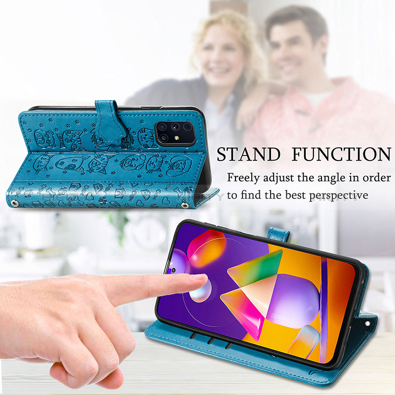 Funda de Cuero Cartera con Soporte Patron de Moda Carcasa S03D para Samsung Galaxy M31s