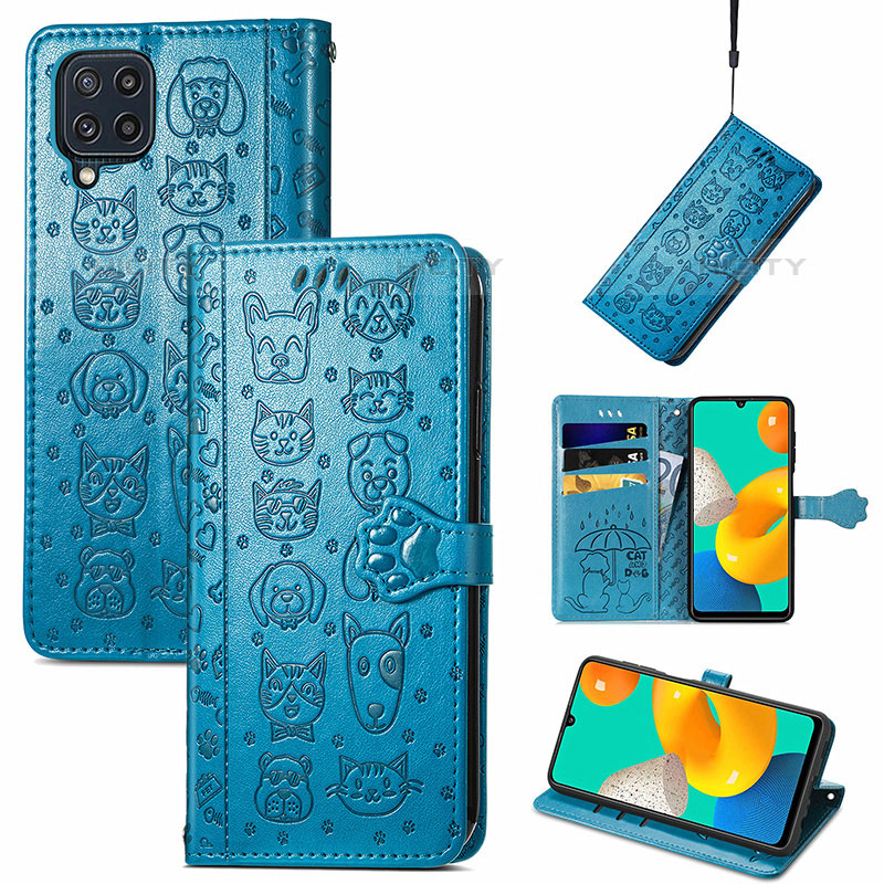 Funda de Cuero Cartera con Soporte Patron de Moda Carcasa S03D para Samsung Galaxy M32 4G