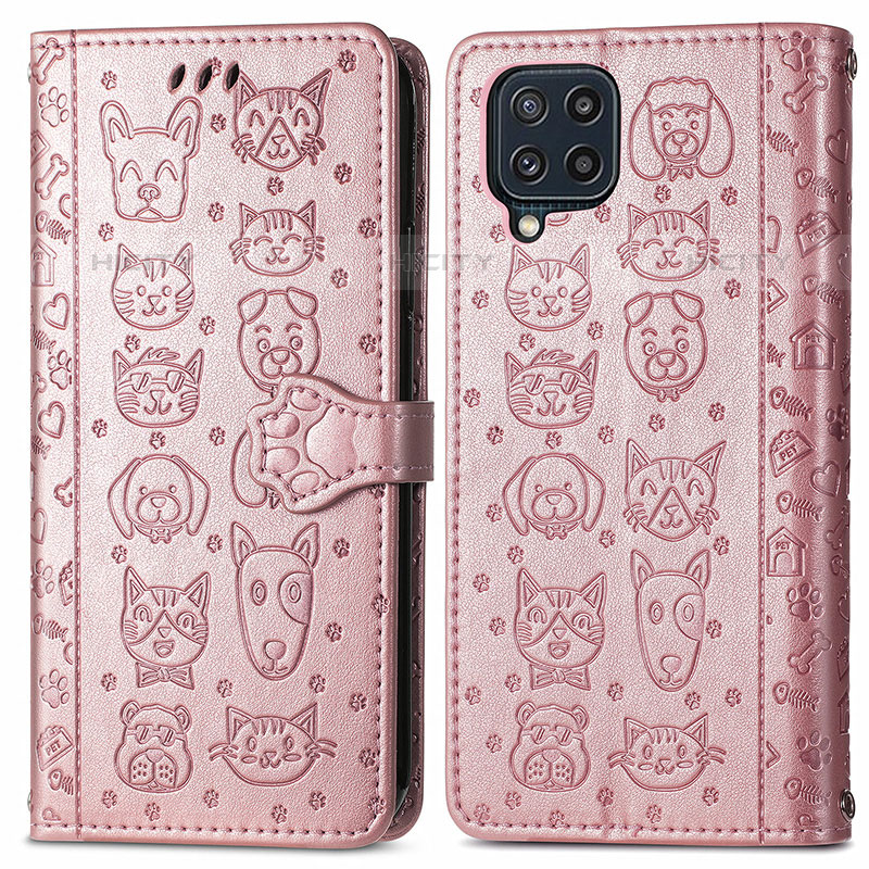 Funda de Cuero Cartera con Soporte Patron de Moda Carcasa S03D para Samsung Galaxy M32 4G