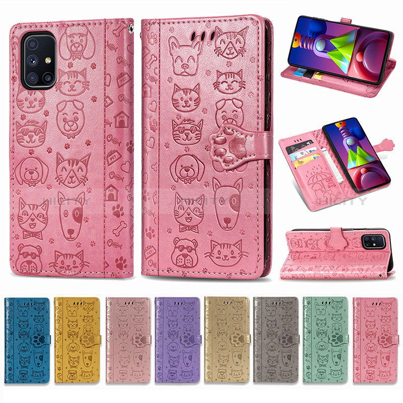 Funda de Cuero Cartera con Soporte Patron de Moda Carcasa S03D para Samsung Galaxy M51