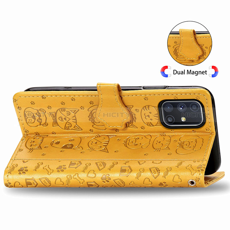 Funda de Cuero Cartera con Soporte Patron de Moda Carcasa S03D para Samsung Galaxy M51