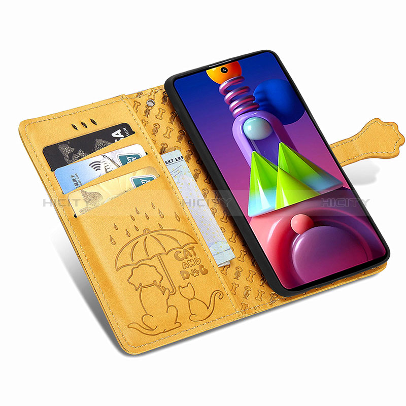 Funda de Cuero Cartera con Soporte Patron de Moda Carcasa S03D para Samsung Galaxy M51