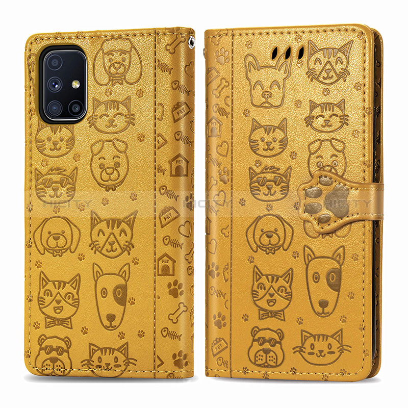 Funda de Cuero Cartera con Soporte Patron de Moda Carcasa S03D para Samsung Galaxy M51