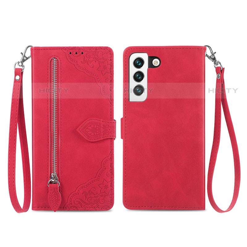 Funda de Cuero Cartera con Soporte Patron de Moda Carcasa S03D para Samsung Galaxy S23 5G Rojo