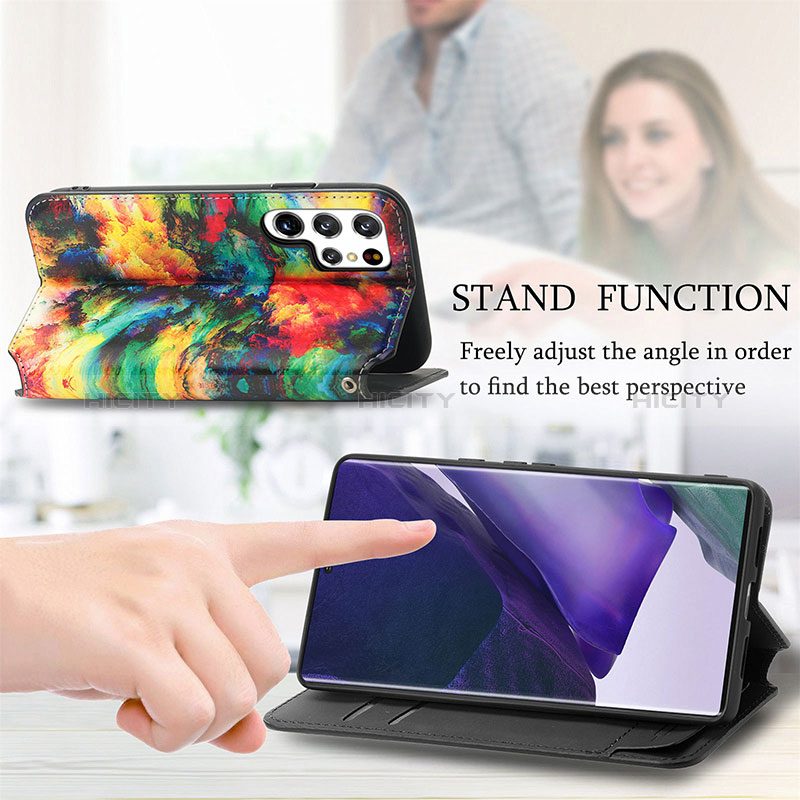 Funda de Cuero Cartera con Soporte Patron de Moda Carcasa S03D para Samsung Galaxy S24 Ultra 5G