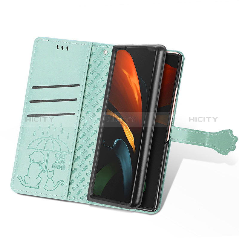 Funda de Cuero Cartera con Soporte Patron de Moda Carcasa S03D para Samsung Galaxy Z Fold3 5G