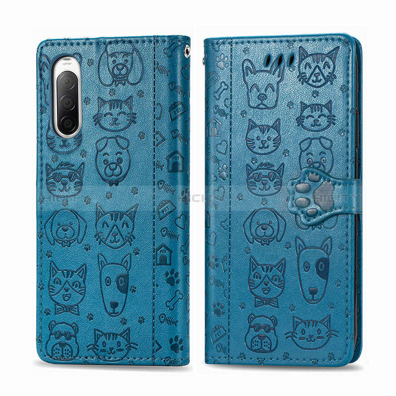 Funda de Cuero Cartera con Soporte Patron de Moda Carcasa S03D para Sony Xperia 10 II