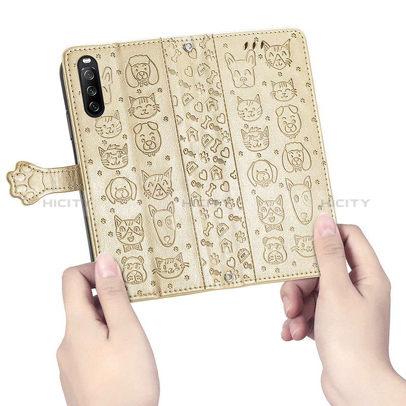 Funda de Cuero Cartera con Soporte Patron de Moda Carcasa S03D para Sony Xperia 10 III