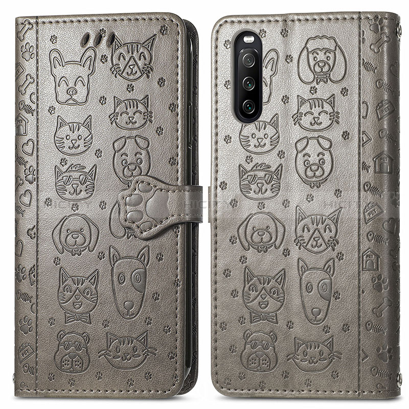 Funda de Cuero Cartera con Soporte Patron de Moda Carcasa S03D para Sony Xperia 10 III