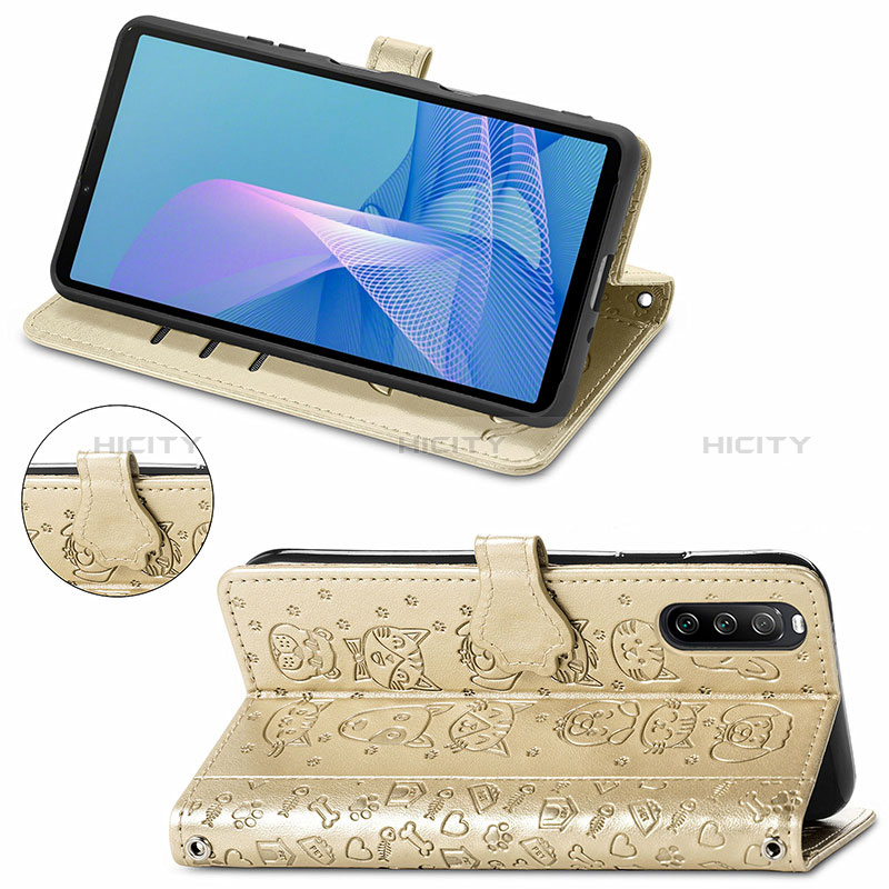 Funda de Cuero Cartera con Soporte Patron de Moda Carcasa S03D para Sony Xperia 10 III SO-52B