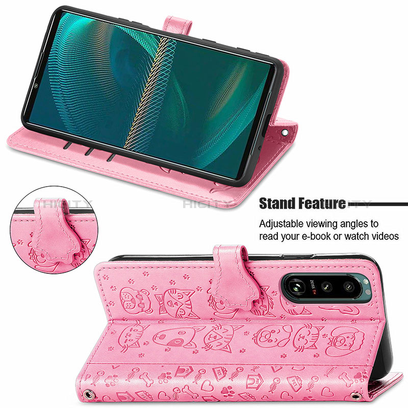 Funda de Cuero Cartera con Soporte Patron de Moda Carcasa S03D para Sony Xperia 5 III