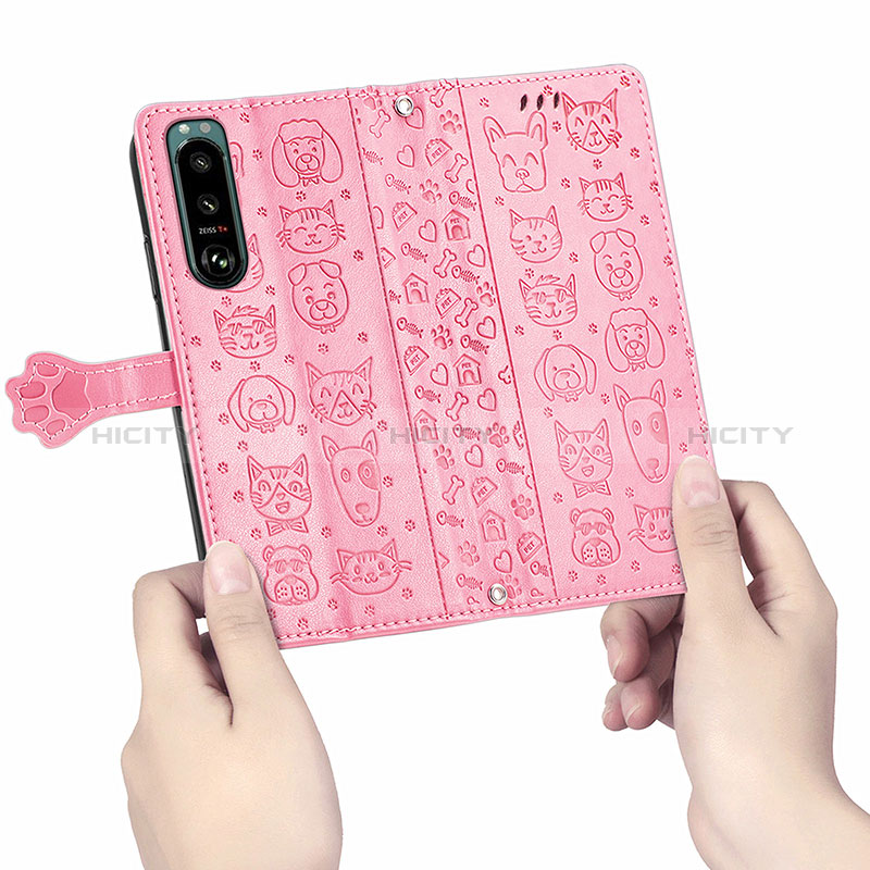 Funda de Cuero Cartera con Soporte Patron de Moda Carcasa S03D para Sony Xperia 5 III