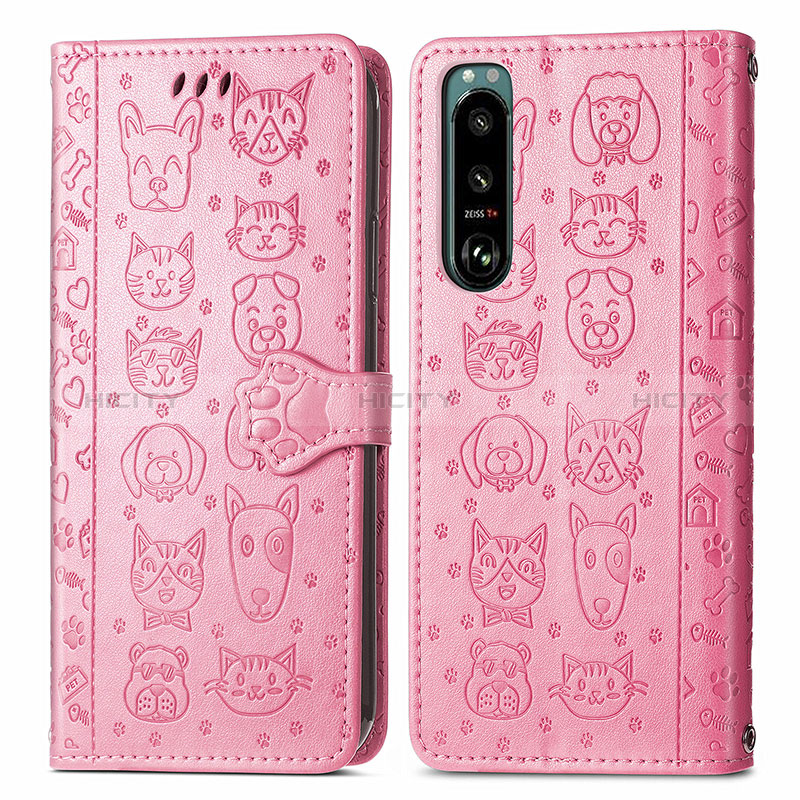 Funda de Cuero Cartera con Soporte Patron de Moda Carcasa S03D para Sony Xperia 5 III