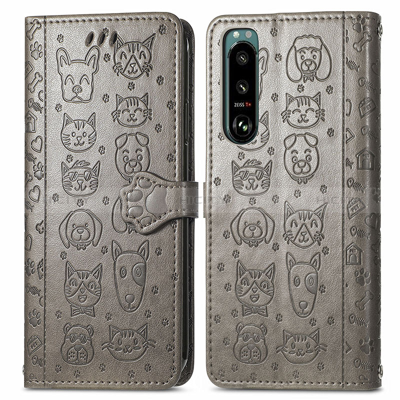 Funda de Cuero Cartera con Soporte Patron de Moda Carcasa S03D para Sony Xperia 5 III