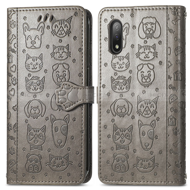 Funda de Cuero Cartera con Soporte Patron de Moda Carcasa S03D para Sony Xperia Ace II SO-41B