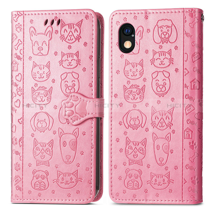 Funda de Cuero Cartera con Soporte Patron de Moda Carcasa S03D para Sony Xperia Ace III Rosa