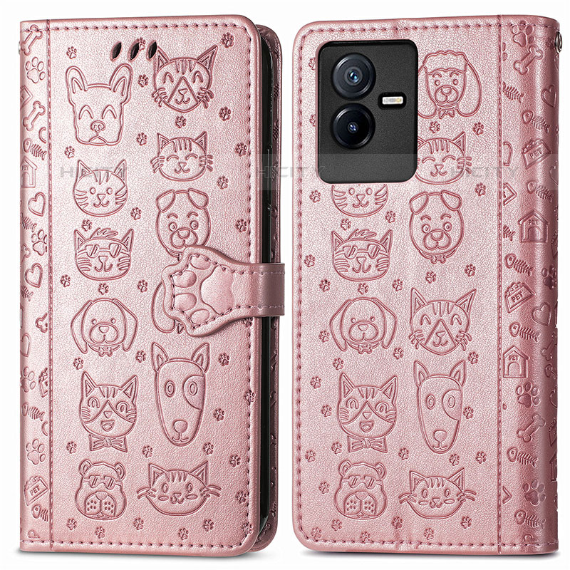 Funda de Cuero Cartera con Soporte Patron de Moda Carcasa S03D para Vivo iQOO Z6x